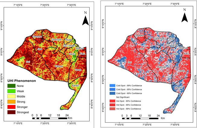 Satellite imagery showing a geospatial assessment