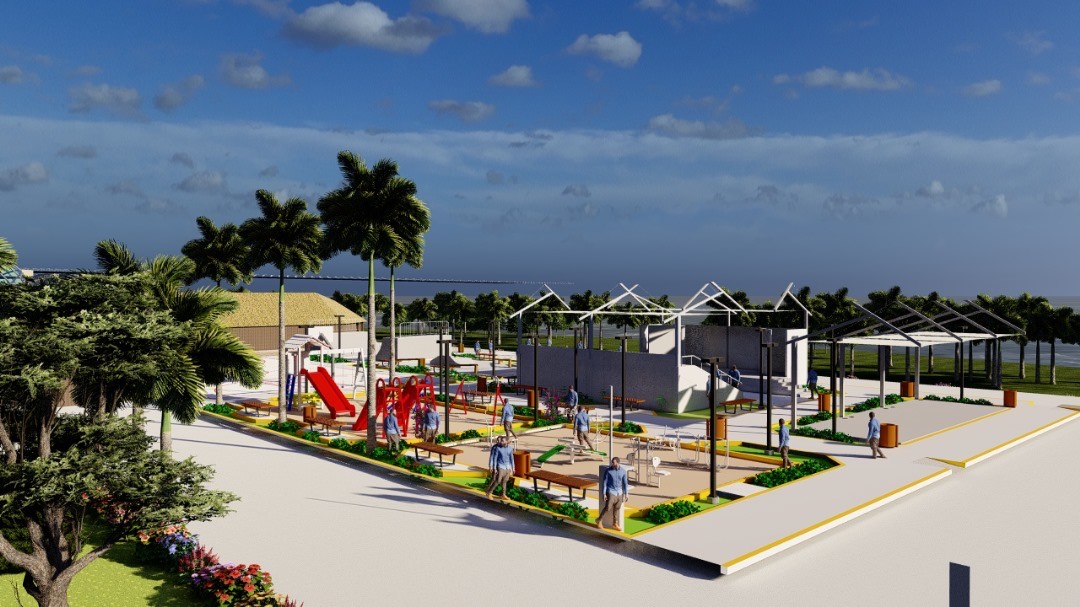A beautiful 3D render of the Liberia Island Reclamation Project