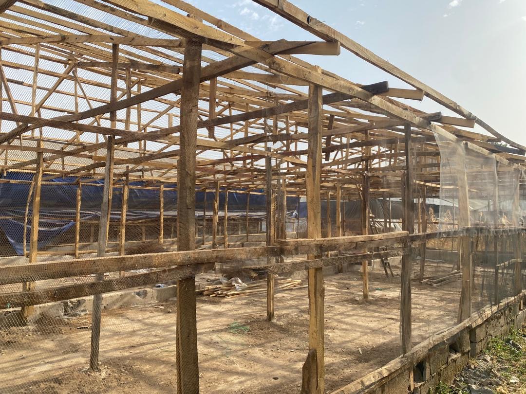 A large-scale, modern poultry farm
